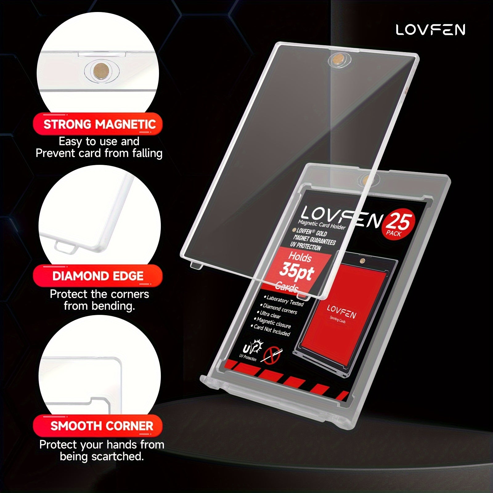 EconoSafe 35pt Magnetic Card Holder - 1,5,10,25,50 Packs - UV Protective For Trading Cards
